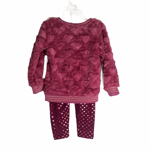 NWT Tahari Girl Burgundy & Gold 2 Piece Set - Picture 2 of 11